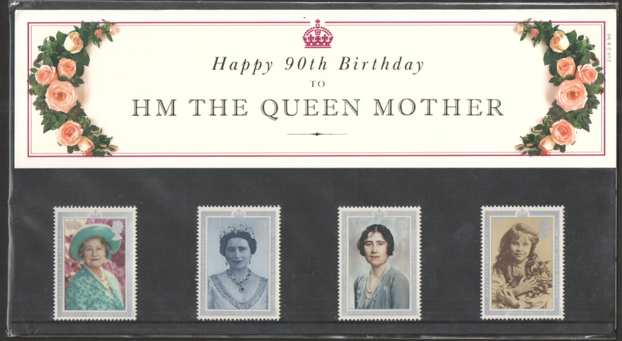 (image for) 1990 Queen Mother 90th Birthday Royal Mail Presentation Pack 210 - Click Image to Close